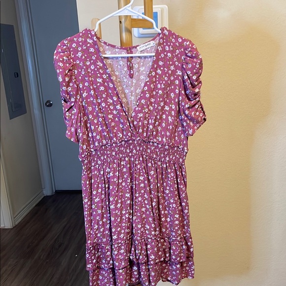 Floral Pink Mini Dress - Picture 1 of 8